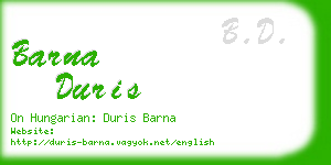barna duris business card